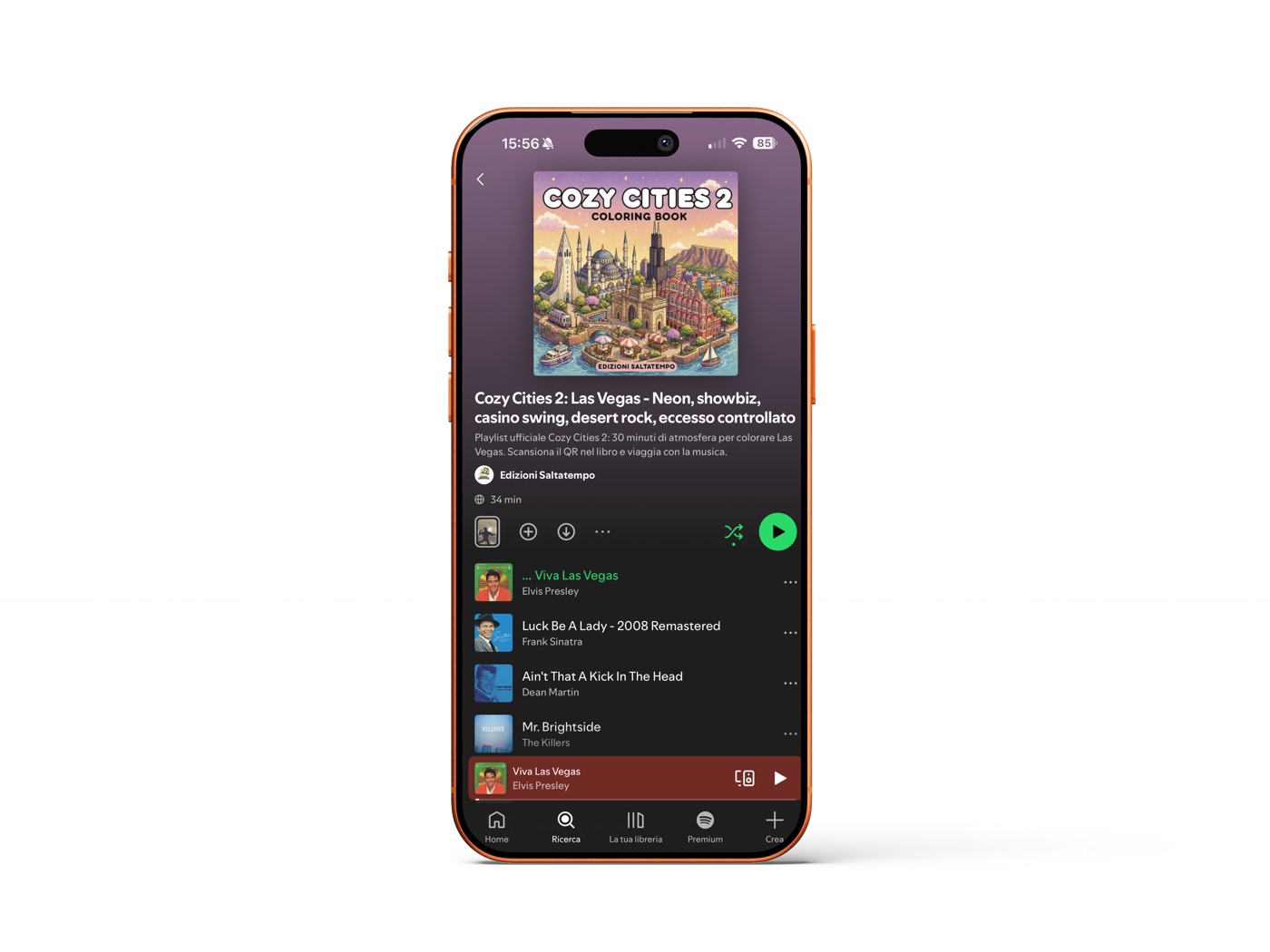 Anteprima della playlist Spotify Cozy Cities Volume 2 su iPhone